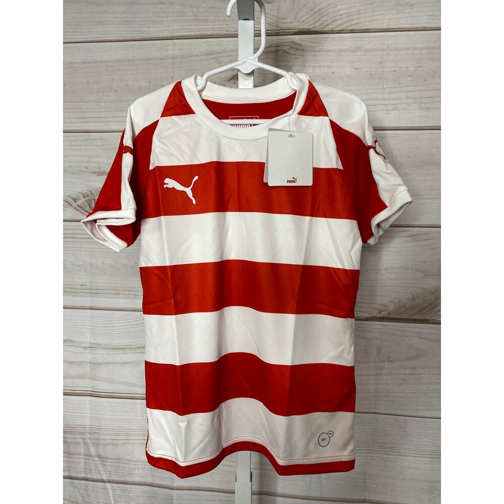 Brand New Puma Youth Size Small La Liga Jersey Red White Striped